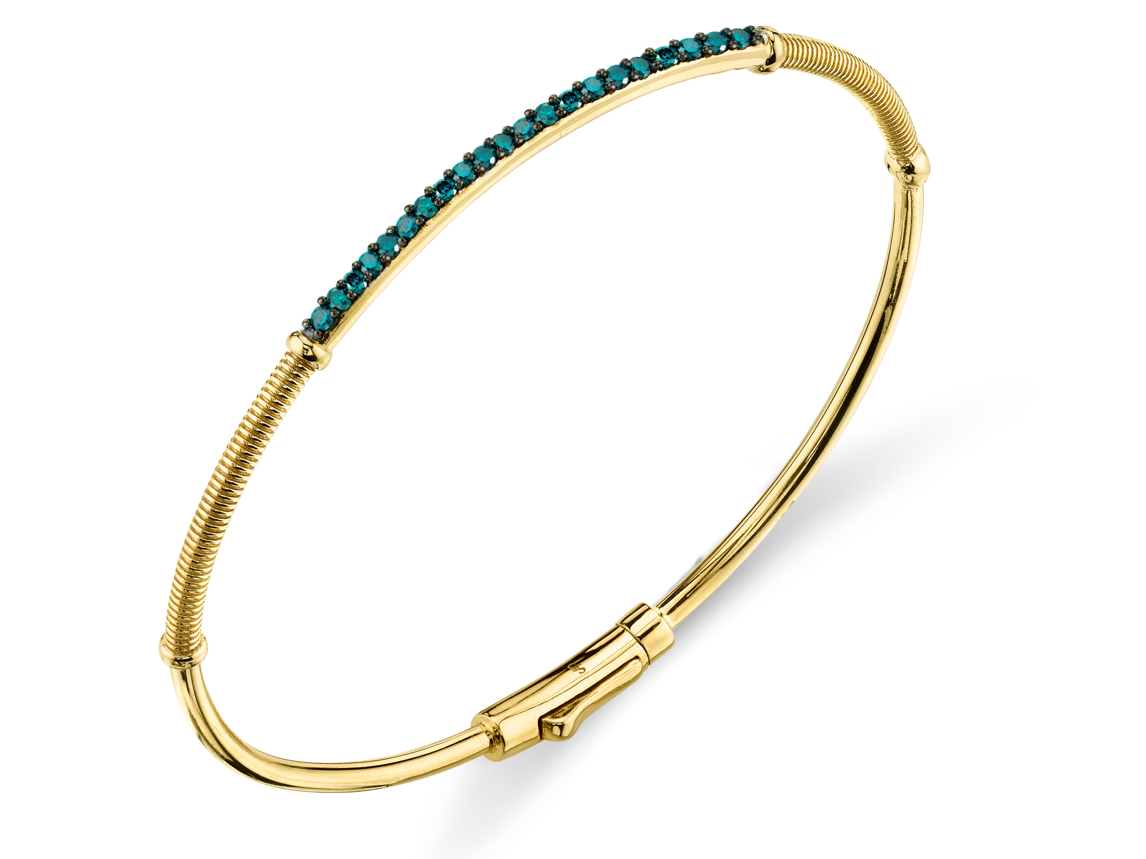18K Blue Diamond and Strie Detail Bracelet