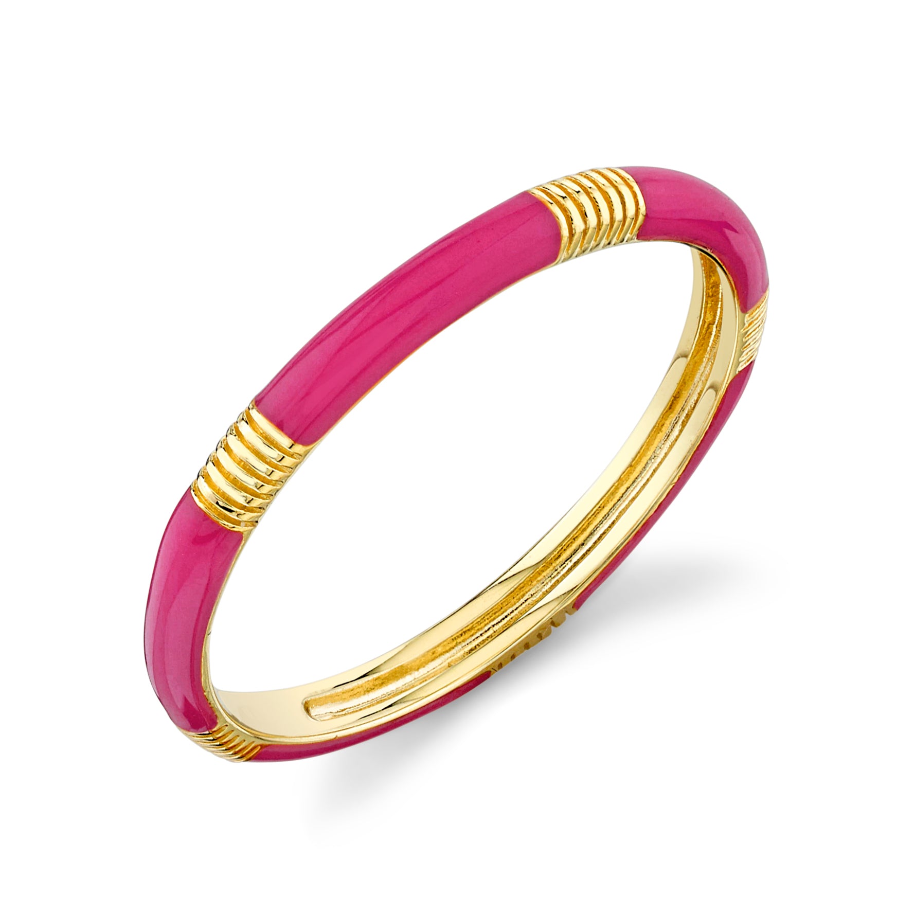 Hot Pink Enamel Band with Strie Detail