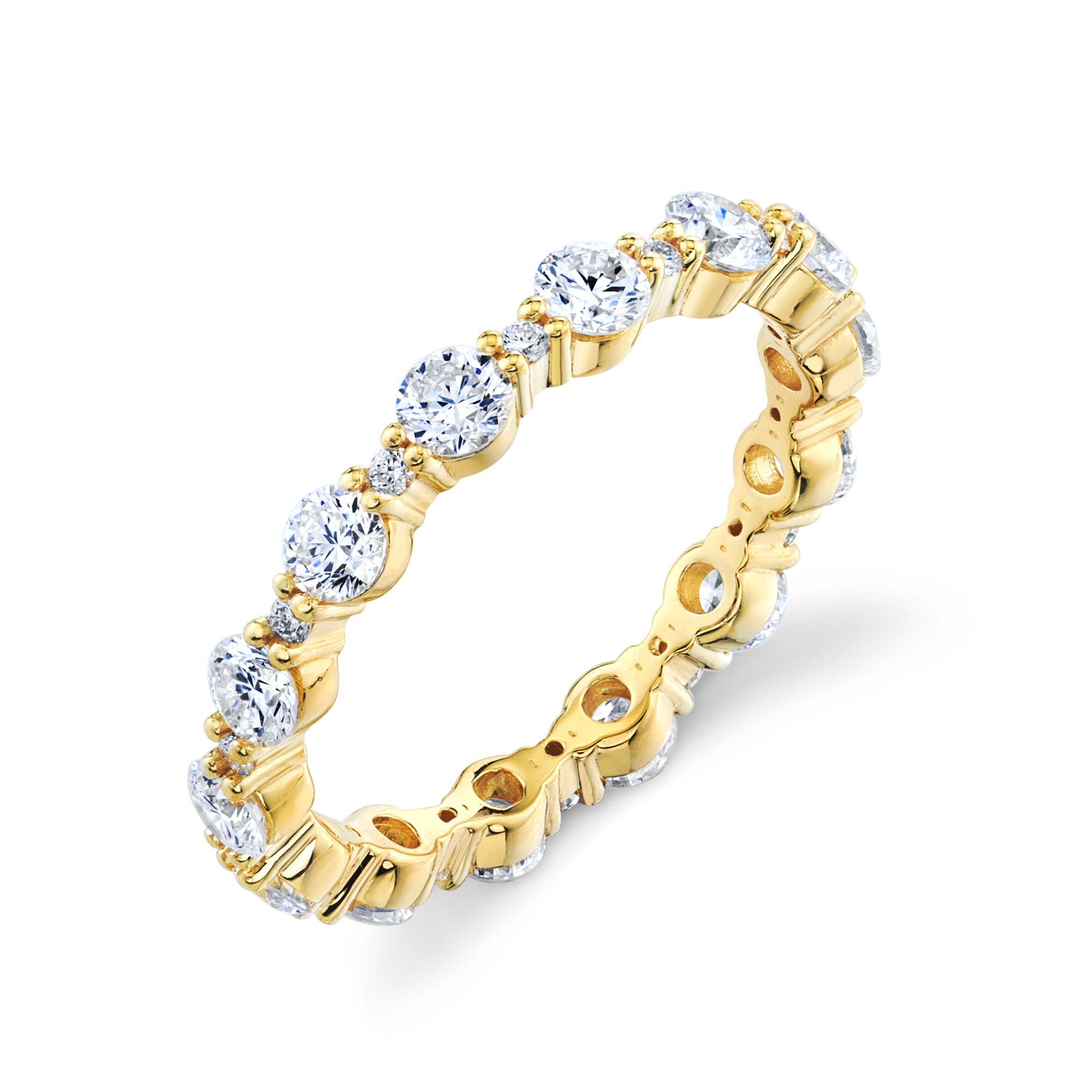 White Diamond Eternity Band With Prong Spacers