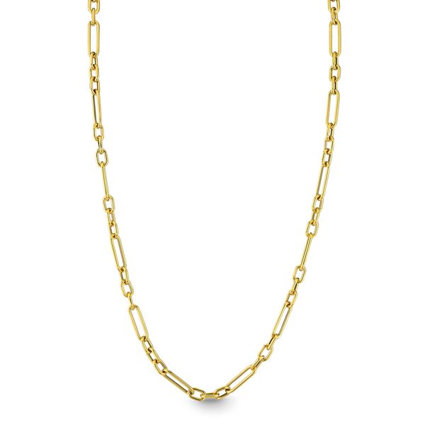 14K Yellow Gold Paper Clip Chain with 3 Links Between