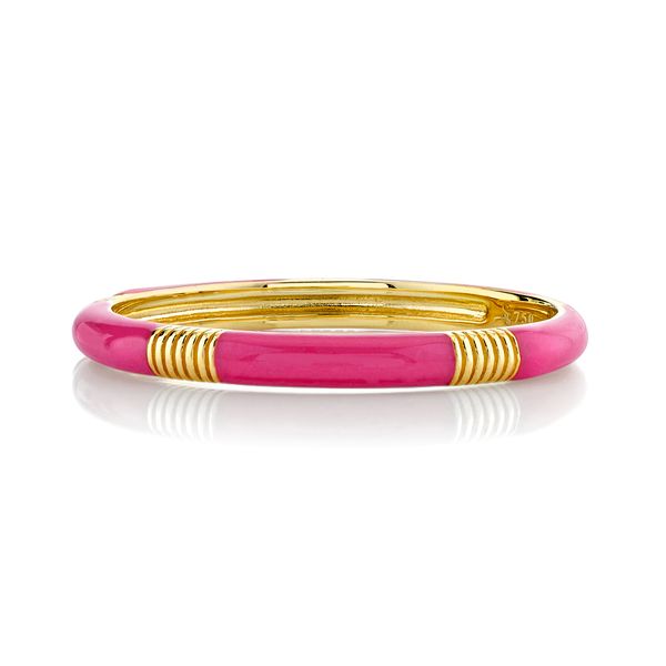 Hot Pink Enamel Band with Strie Detail
