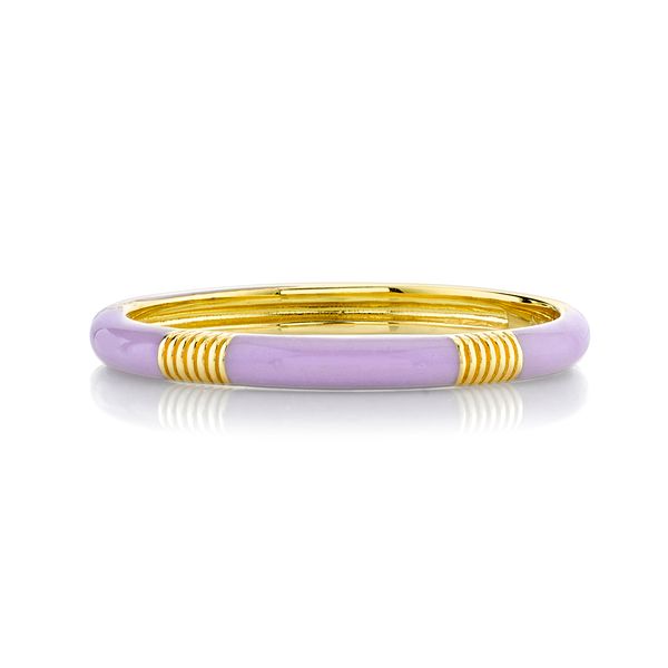 Lavender Enamel Band with Strie Detail